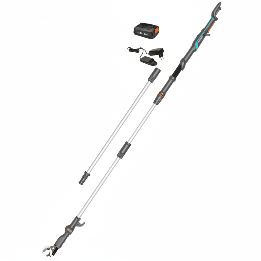 Gardena HighCut 360/18V P4A teleszkópos akkumulátoros ágvágó olló készlet – 2,0 Ah akkuval