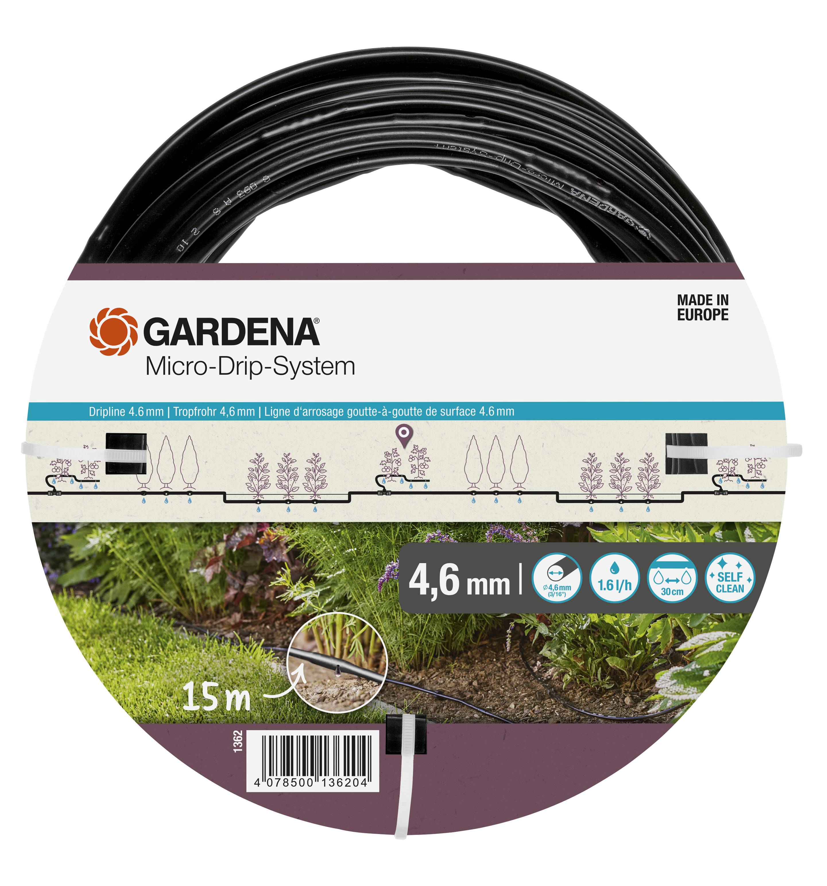 MD hosszabbító csepegtető cső növénysorokhoz 4,6 mm (3/16") 15 m