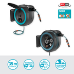 Battery-Powered Wall-Mounted Hose Box PowerRoll XXL solo, 40 m, turquoise