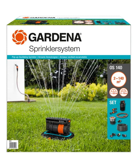Gardena OS 140 oszcilláló esőztető, süllyesztett esőztetővel - komplett készlet