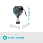 Terrace Hose Box RollUp M, 20 m hose, turquoise, automatic roll-up