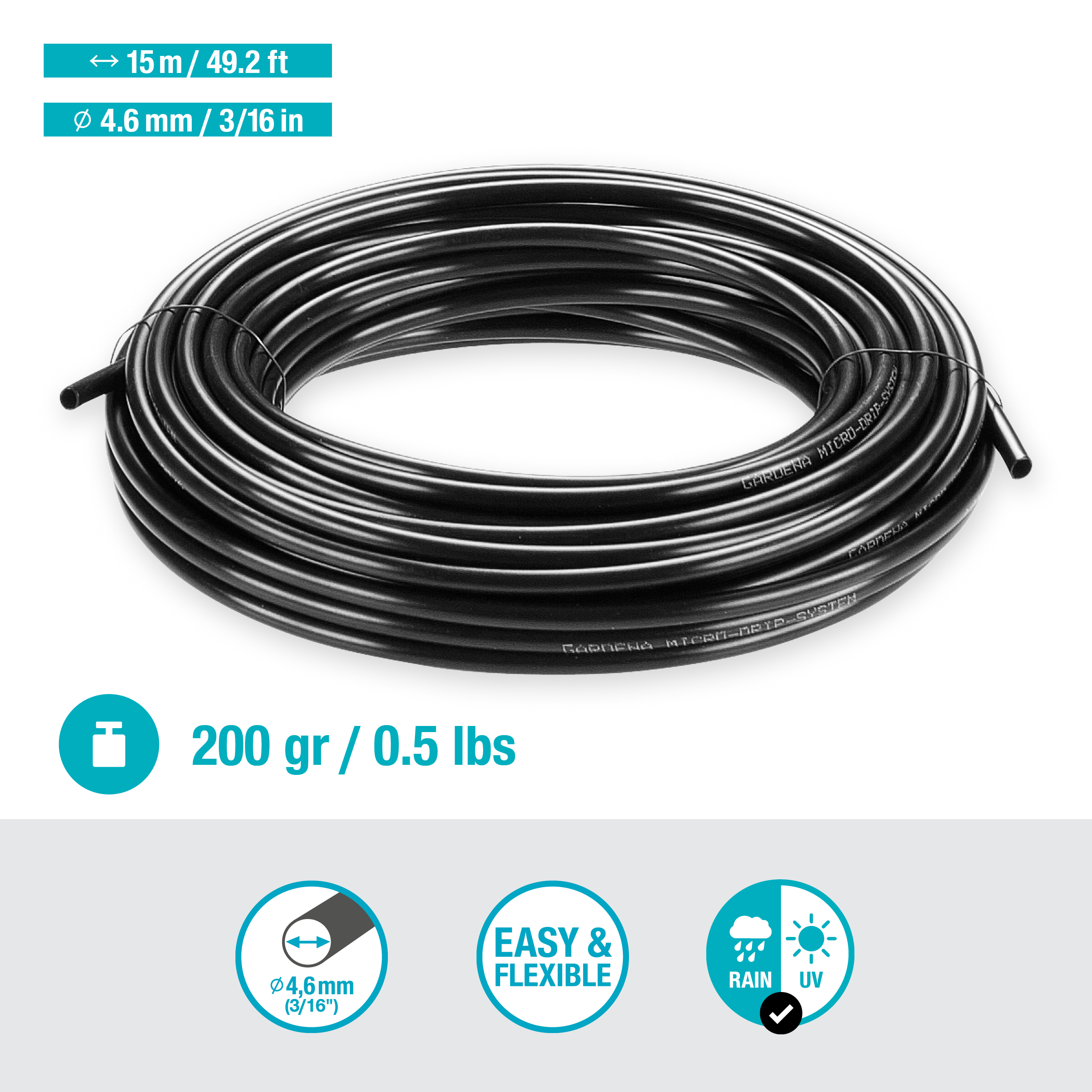 Elosztócső 4,6mm (3/16") 15 m