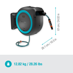 Battery-powered wall-mounted hose box PowerRoll XL solo, 35 m hose, turquoise