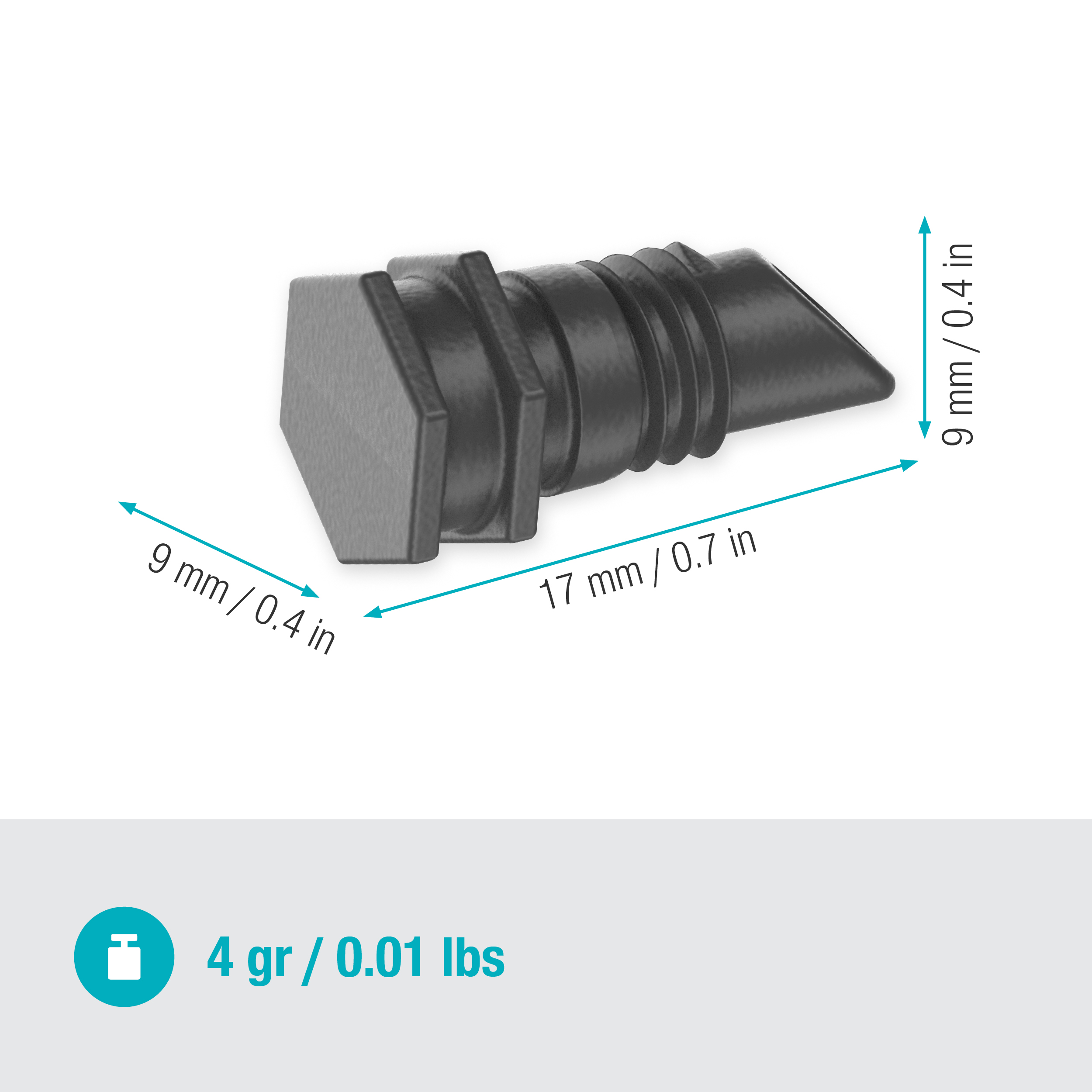 4,6 mm-es (3/16”) zárótömítés