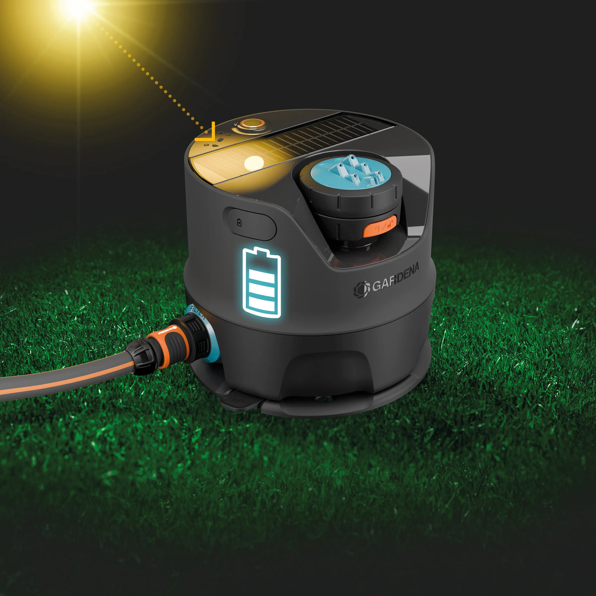 Gardena AquaPrecise föld feletti öntözőegység, napelemes, 20–320 m²