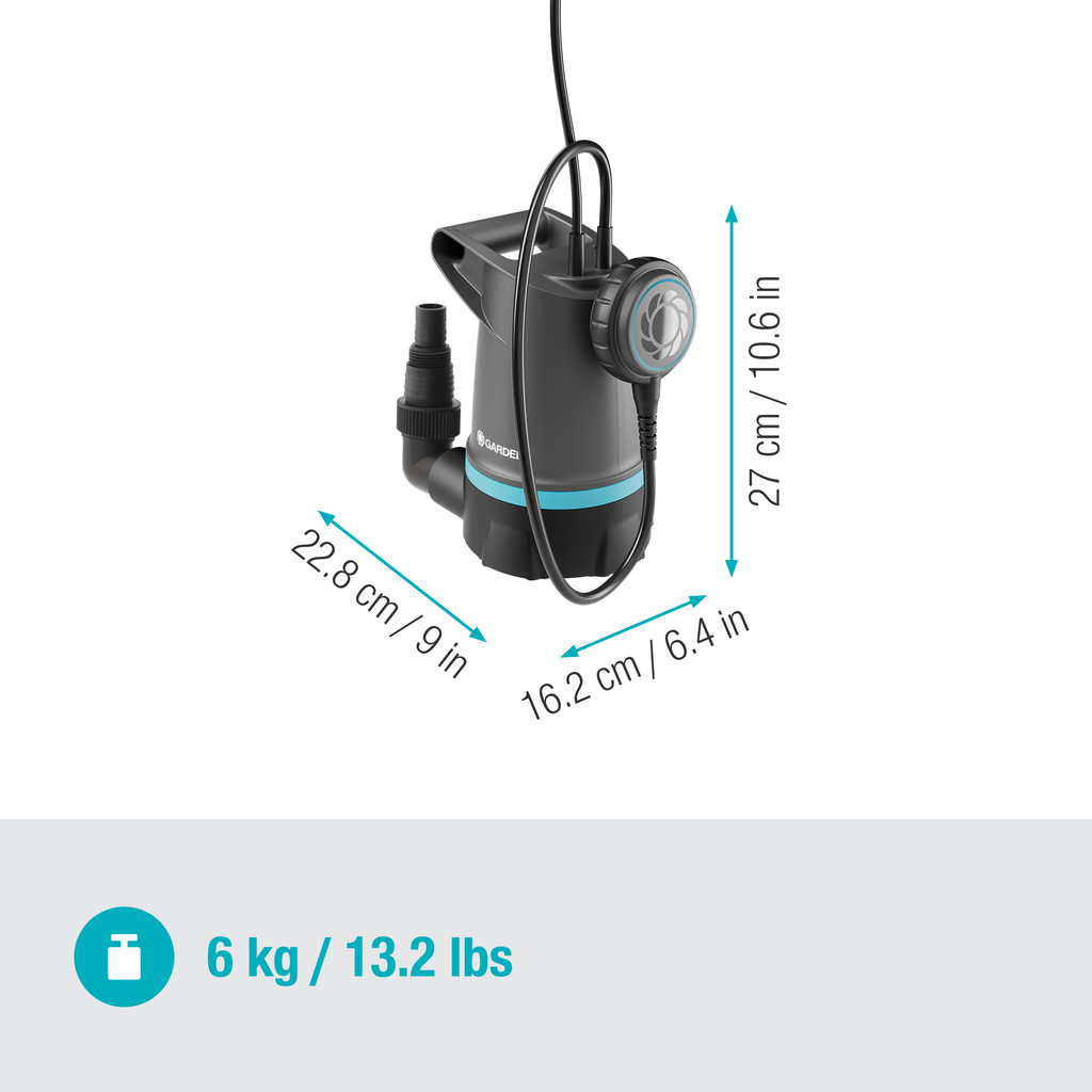 2in1 BASIC merülőszivattyú tiszta vízhez 20000, 20.000 l/h, úszókapcsolóval