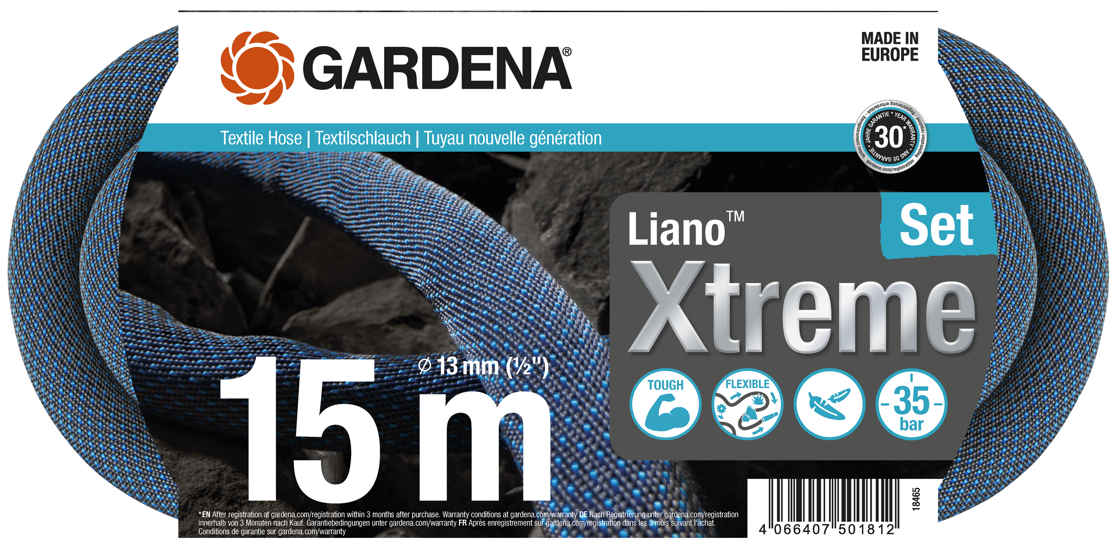 Liano™ Xtreme textiltömlő készlet 15 m