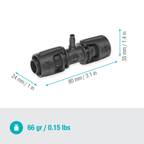 T-szűkítőelem 13 mm-ről (1/2") 4,6 mm-re (3/16")