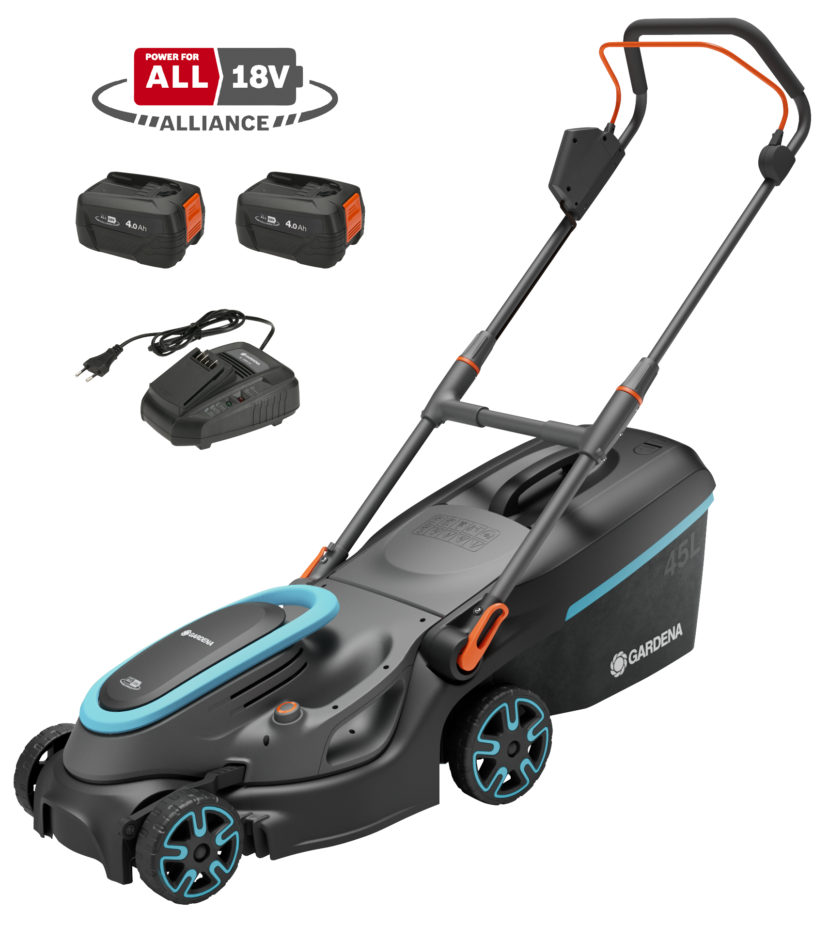 PowerMax 37/36V P4A Akkumulátoros fűnyíró akkumulátorral