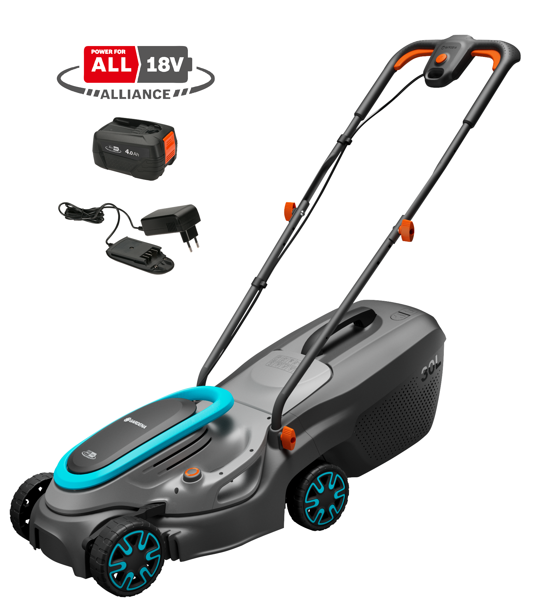 PowerMax 32/18V P4A Akkumulátoros fűnyíró akkumulátorral